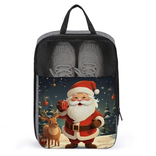 Organizador de zapatos con asa bolsas de viaje portátil bolsa de almacenamiento navideña