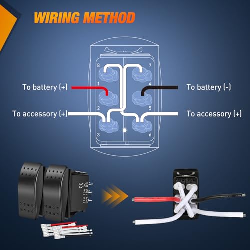 Image of Nilight 2 Pack Momentary Rocker Switches 6 Pin Waterproof (ON)-Off-(ON) | DPDT Toggle Switch 20A /12V 10A /24V with Jumper Wires Set for Cars Trucks Boats ATVs UTVs RVs
