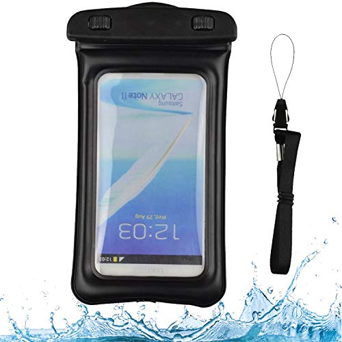 Waterproof Floating Cell Phone Dry Back with Neck Lanyard Strap Compatible with Google Pixel 4a 5G 4 XL, Cricket Icon 2 Influence Vision (Black)