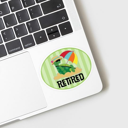 CafePress Retired Funny Retirement Small Die Cut Sticker, 3"x4" Clear
