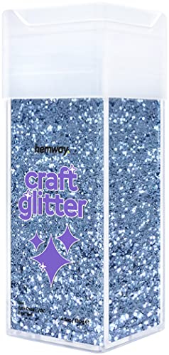 Hemway Craft Glitter Shaker Glitter for Arts and Crafts, Resin, Tumblers, Epoxy, Slime, Decorations and Card Making 130g / 3.9oz - Extra Chunky (1/24" 0.040" 1mm) - Azure Blue