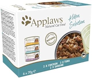 Applaws Natural Cat Food, Kitten Multipack Chicken and Fish Selection in Broth Tin, 6 x 70 g