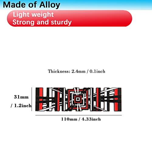 Yhcdsea Model 3 Y Automotive 3D Alloy Plaid Badge Sticker Mark Car Emblem Plaid Badge Decor Compatible For Tesla Model 3 Y X S (Black Red) #TOP4