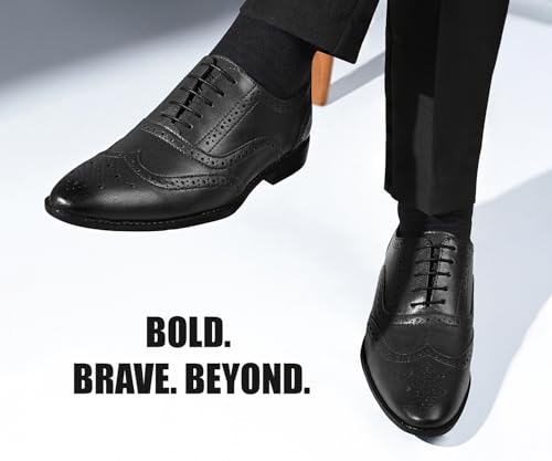 Image of LOUIS STITCH Men's Formal Lace-up Oxford Shoes | Solid Design | Ideal for Formal, Business Casual, and Parties (LSRGBGJB-)