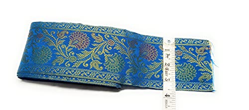 Image of Floral Brocade Ethnic Work Laces and Borders Material for Dresses, Sarees, Lehenga, Suits, Blouses, Dupatta, chunri and Crafts