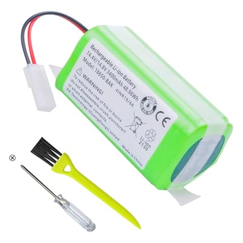 ANCBD Replacement Vacuum Battery for Bobsweep Bob Sweep, Bob Standard, Bob Pethair, Pethair Plus, Junior WJ540011 WP460011RO WPP56002 Robotic Robot Vacuum Cleaner 14.4V 3400mAh (2-Wire Connector) Cover