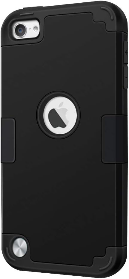 Case for iPod Touch 2019, iPod Touch 2020, New iPod Touch 7th 6th 5th Generation - CheerShare Protective iPod Touch Case Silicone Shockproof High Impact Layered Cover for iPod (Black+Black)