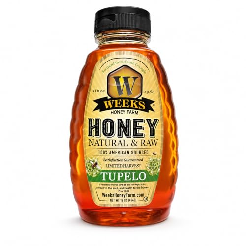 Miel Tupelo Pura Cruda Sin Filtrar Weeks 16 oz