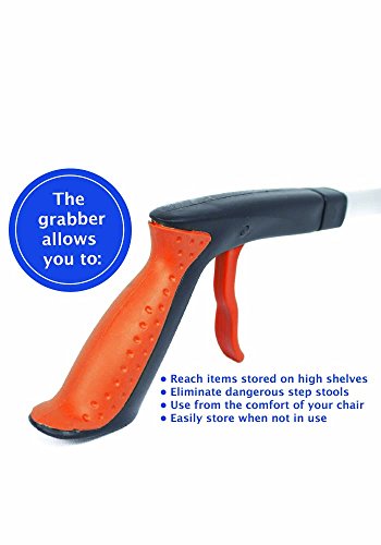 BIRDROCK HOME Reacher Grabber Pick Up Tool | Lightweight Aluminum 32” Extra Long Reaching Aid | Best Articulating Head | Rotating Rubber Grip | Trash Pick Up, Disabled, Garden Nabber Arm Extension - Thumbnail 7
