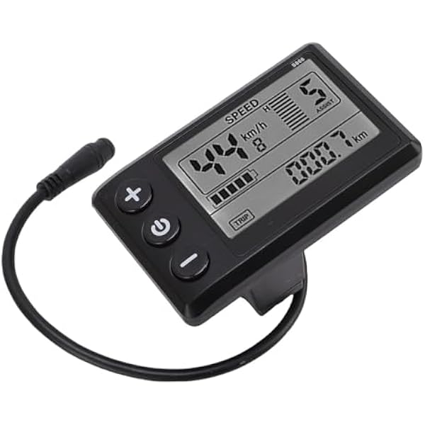 Changor Panel Wyświetlacza LCD do Roweru Elektrycznego z Podświetlanym Ekranem, łatwe w Montażu Akcesorium Rowerowe do Roweru Elektrycznego z Materiału ABS