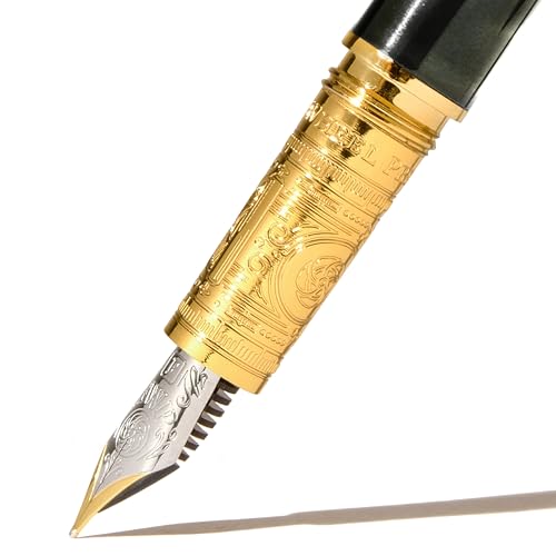 Image of Ferris Wheel Press | Bijou Fountain Pen | Echoes of Eaton | Double Gold Plated, Sapphire Lacquer Finish | Two-Tone Steel Nib | Medium Nib