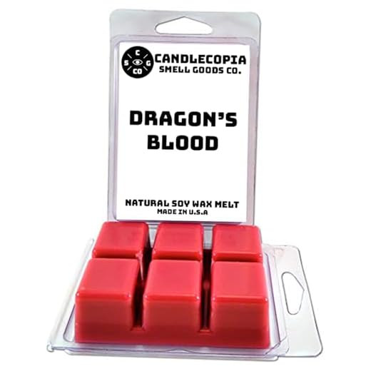 Candlecopia Dragon's Blood Strongly Scented Hand Poured Vegan Wax Melts, 12 Scented Wax Cubes, 6.4 Ounces in 2 x 6-Packs