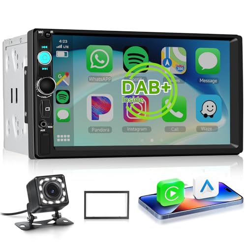 Double Din DAB Car Stereo with Apple Carplay Wireless Android Auto, Hodozzy 7