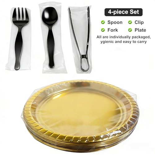 Set de utensilios para servir 96 piezas negro miniatura 6