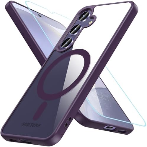 XTCASE Coque Pour IPhone 11 Magnétique Compatible Avec MagSafe, Étui Mat Translucide Minimaliste, PC Dur Housse Arrière Anti-Rayures + TPU Bumper Antichoc - Violet