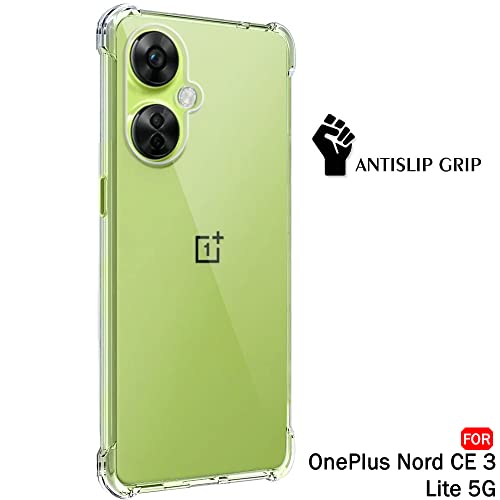 Image of TheGiftKart Crystal Clear Back Cover Case for OnePlus Nord CE 3 Lite 5G | Raised Bumps for Camera & Screen Protection | Ultra Clear Soft Silicone Back Case for OnePlus Nord CE3 Lite (TPU, Transparent)