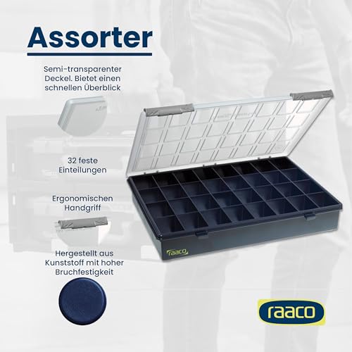 Raaco Assorter 4-32 Sortierbox, 32 Fächer - Sichere Aufbewahrung durch – Ansicht 3