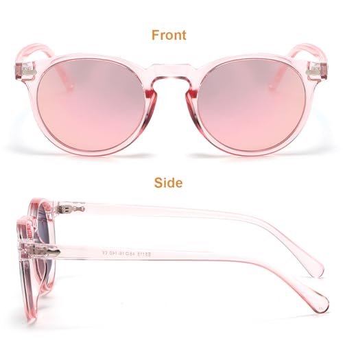 Image of Gleyemor Kids Polarized Cute Round Sunglasses for Kids Girls Boys Age 3-8