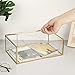Hipiwe Vintage Glass Keepsake Box - Rectangle Jewelry Display Organizer, Vanity Lidded Home Decor Accent for Storage Trinket Rings Bracelet Rock - X-Large