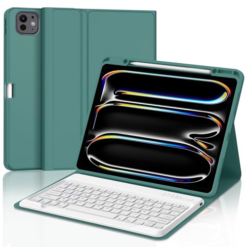 JADEMALL Clavier Bluetooth pour iPad/iPad Air/Pro/Tablette Samsung, AZERTY Français Clavier Léger Rechargeable Portables pour Système iOS, Android, Windows, Blanc