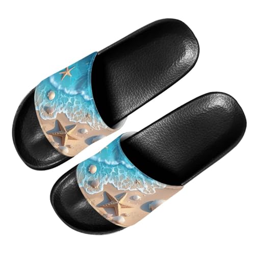 Image of Footwear for Mens Open Toe Athletic Sandals Anti-Slip Sole Slide Sandals Pillow House Flat Shoes Comfortable Slip On Slippers for Indoor & Outdoor