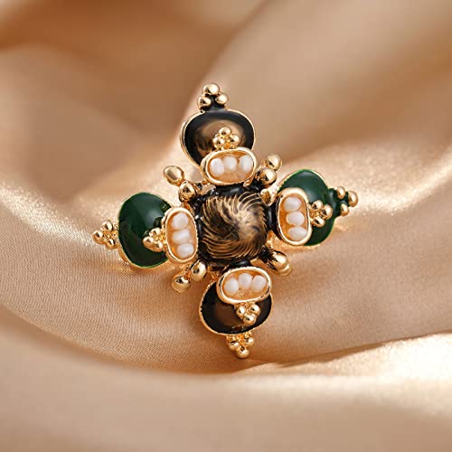 Retro Pearl Cross Brooch Pins For Women Fashion #TOP5