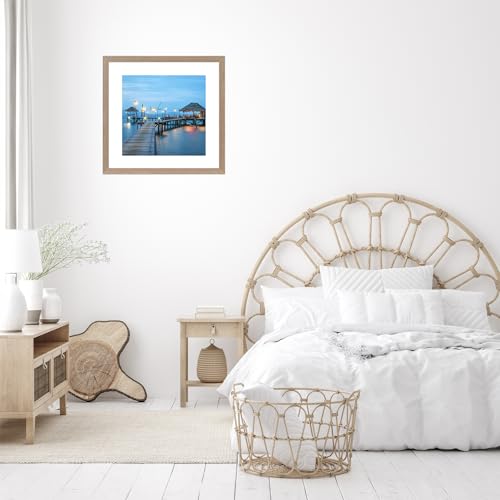 Image of JCJMY 20x20 Picture Frame Rustic Brown with 16x16 Mat, Display Photo 16x16 with Mat or 20 x 20 Without Mat, Wall Hanging Large 20x20 Poster Frame with Shatter Resistant Plexiglass, Rustic Brown