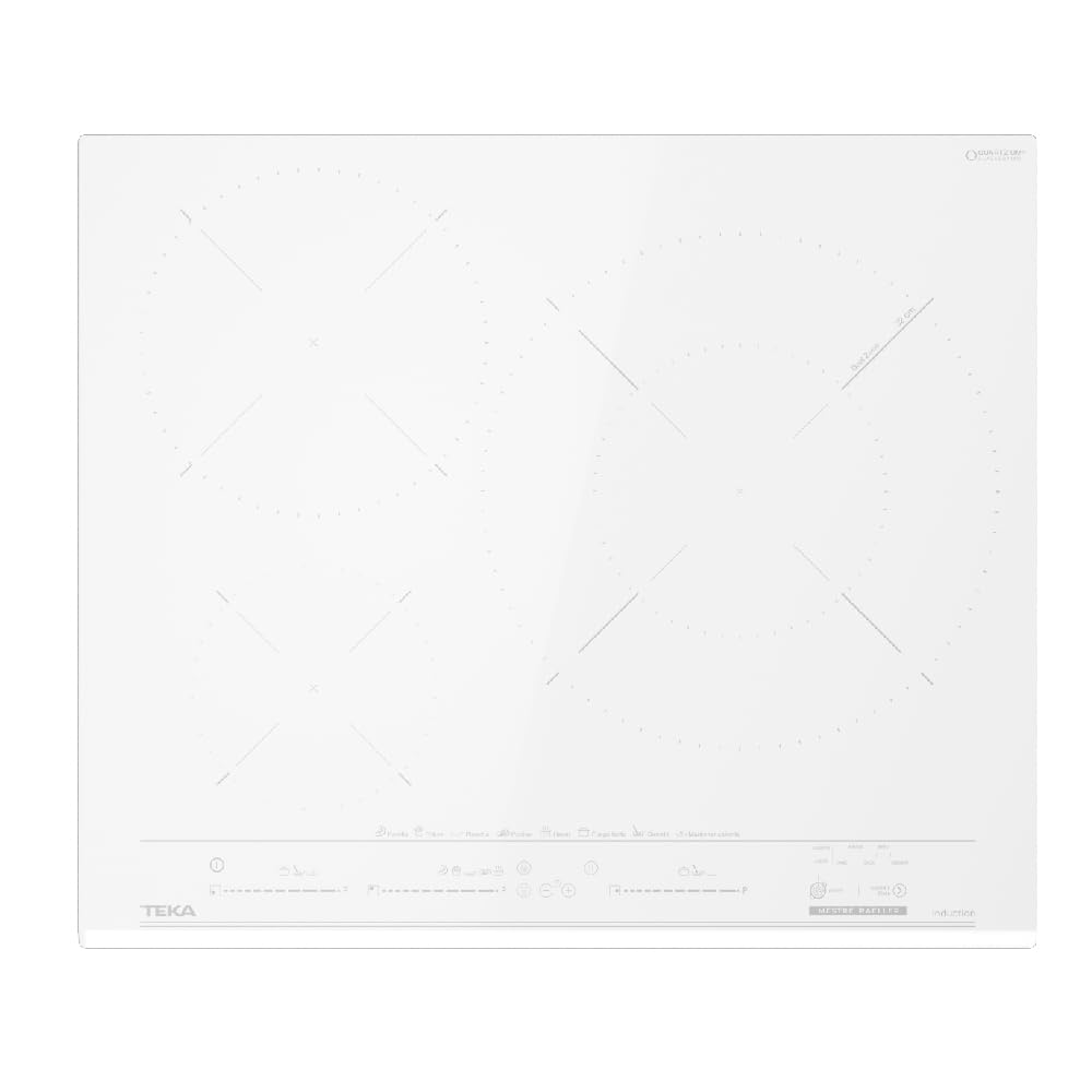 Teka MestrePaeller IZC 63632 MPT WH Induction Plate 60 cm - 3 Cooking Zones - 8 Direct Functions - Touch Control MultiSlider - Fire XL for Paella - Stop & Go Function - White