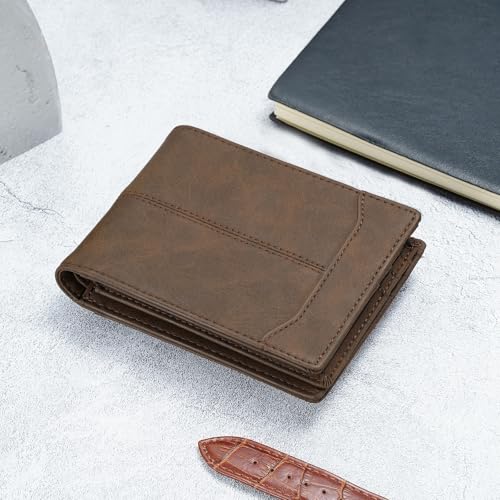 Leather Wallet for Samsung Galaxy SmartTag2: Wallet for Men Slim Minimalist Compatible with Samsung Tracker Tag - RFID Blocking Bifold Wallet with ID Window2