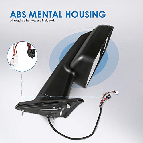 Mostplus Power Heated Mirror Compatible For 2009-2018 Ram 1500 2500 3500/ 2019-2023 Ram 1500 Classic W/Foldaway Led Turn Light, Puddle Lights(Ambient Temperature Sensor Included) #TOP5