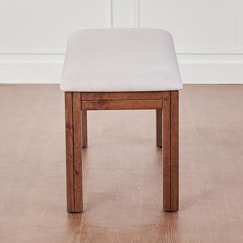 Image of Home Centre | Montoya Fabric Dining Bench | Solid Wood, for Dining Room | Brown | 1 Year Warranty