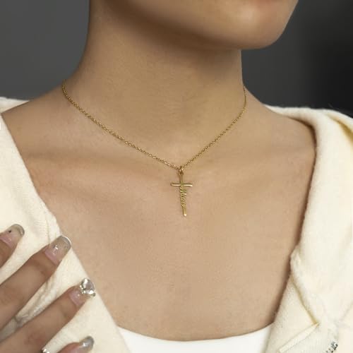 Cross Necklace Gift for Her, Religious Pendant for women, for birthday or Any Special Occasion from, Faith Necklace with Message Card3