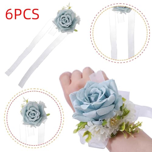 Generic 6個入り リストコサージュ リストバンド ウェディング リストフラワー パーティー 卒業式 結婚式