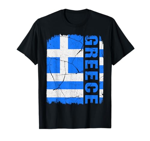 Vintage Greek Flag Greece Pride Roots Heritage Gift T-Shirt