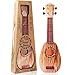 17 Zoll Mini-Gitarre Ukulele Gitarre Spielzeug für Kinder Kinder pädagogische Lernen Gitarre mit Picks und Riemen Spielen EIN Musikinstrument Spielzeug (Fichtenholz)