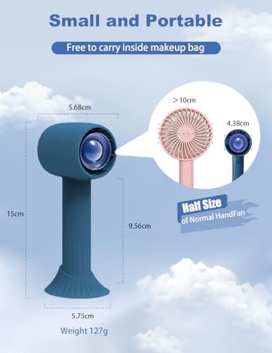 Handheld Fan with Aromatherapy, Portable Hand Held Fan with 2000aMh USB Rechargeable Battery, 3 Speed Adjustable, Ideal for Travel, Makeup, and Outdoor Personal Cooling