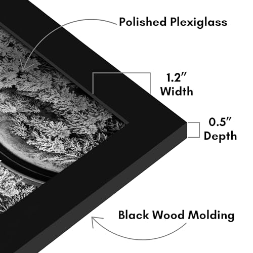 Americanflat 19x30 Picture Frame with Polished Plexiglass - Black Picture Frame - Wide Photo Frames Made of Engineered Wood for Vertical or Horizontal Wall Display - Epic Collection - Black