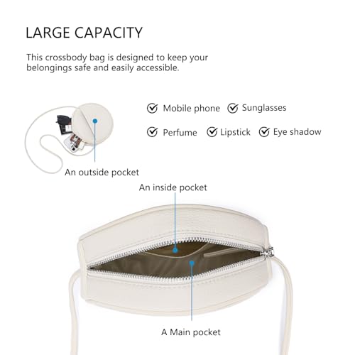 Image of Circle Crossbody Bag for Women NYLON Circle Purse with Zipper Adjustable Knot Shoulder Straps