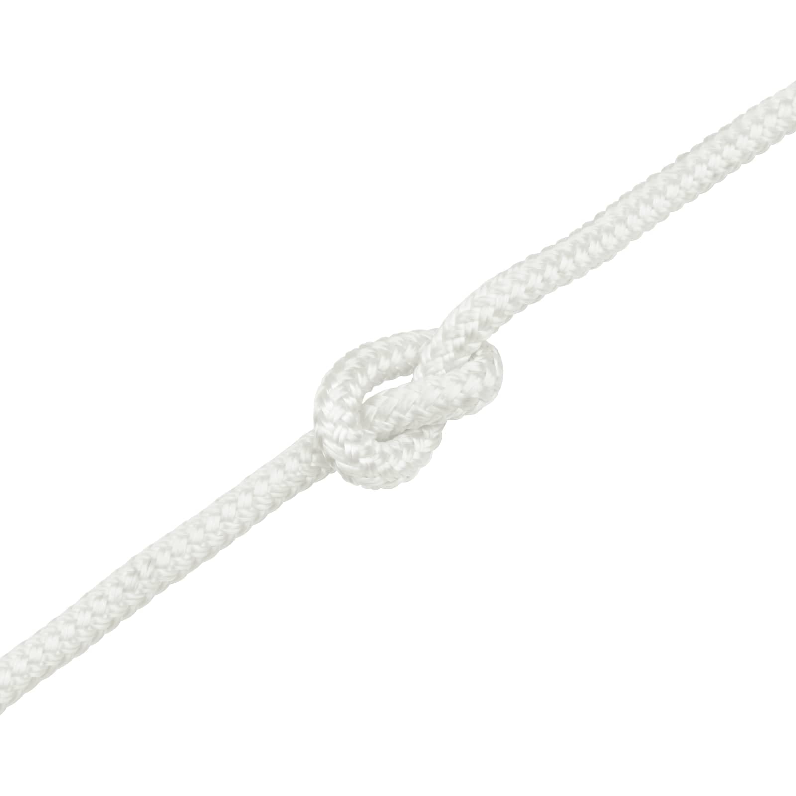Cuerda para barco, 12 mm, 15 m, poliéster blanco, resistente a la intemperie, resistente a los rayos UV, con extremos redondos, versátil para jardín, barco, camping, fijación y seguridad