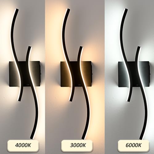 Battery Operated Wall Sconce with Remote Control,10000mAh USB Rechargeable Wireless Minimalist Black Wall Light,3000K-6000K Dimmable LED Wall Lamp for Bedroom Hallway Background Staircase -1 Pcs by TENGIANTS - Image 4