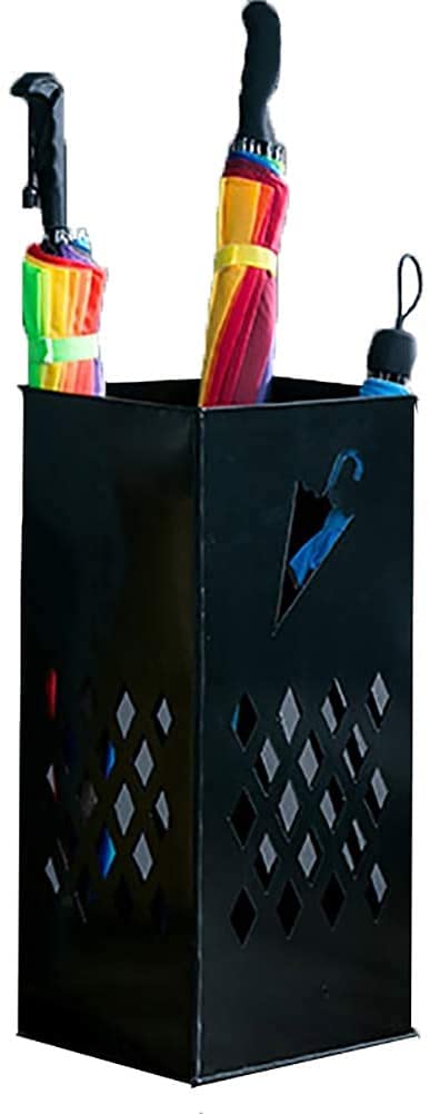 Porte-parapluie créativité carrée en métal avec panier de rangement compact pour hôtel
