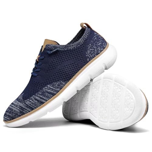 Image of Mens Casual Dress Sneakers Fashion Walking Mesh Oxfords Shoes Business Work Lightweight Soft Sole