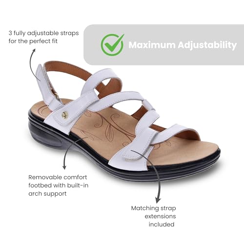 Image of Revere Shoes Emerald Back Strap Sandal for Women - Leather Sandals with Adjustable Straps - Lightweight Arch Support - Comfort Walking Sandals
