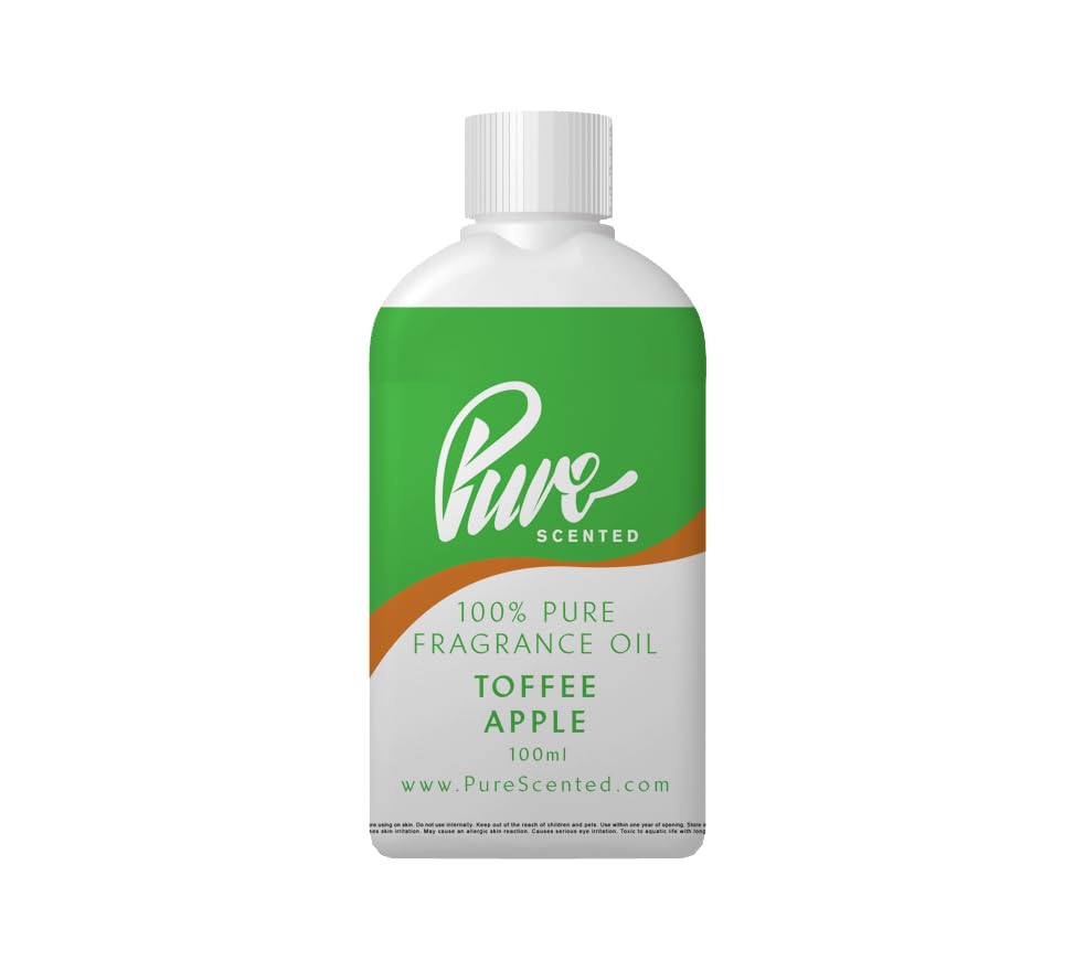 Pure Scented 100ml Fragrance Oil - Vegan & Cruelty-Free, for Candles, Soaps, Slime, Diffusers, Cosmetics, Wax Melts & DIY Crafts (1 x 100ml, Toffee Apple)