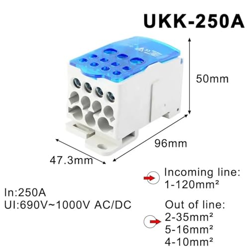 Boite de jonction UKK-125A blocs de repartition robustes DIN - 7