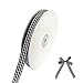 Gingham Woven Edge Ribbon, 1/4" Wide Ribbon Taffeta Plaid Ribbon 50 Yards Long Per Spool 100% Polyester Woven Edge (Black)