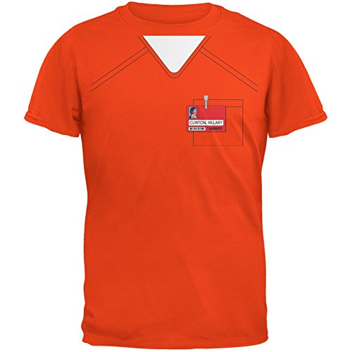 Old Glory Halloween Election Hillary Clinton Prison Costume Orange Adult T-Shirt - Large