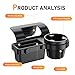 lekiliky Car Cup Holder, Car Window Multifunctional Organizer, Vehicle Door Side Hanging Rack, Cell Phone Storage Box, Plug & Play Vehicle Storage with Sponge Pads, for Most Cars (Black #B)