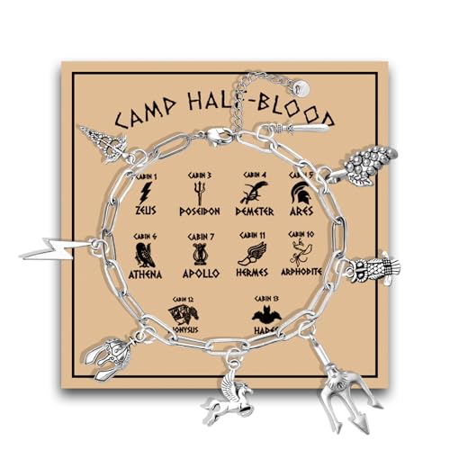 MAOFAED Greek God and Goddess Paperclip Bracelet, Greece Mytholgoy Gift, Book Lover Gifts(camp halflink)