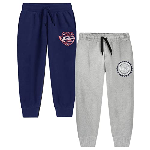 Image of Trampoline Kids Cotton Blend Trackpants Pack of 2 with Drawstrings & Ribbed Cuffs | Vibrant Printed Joggers for Boys & Girls | Soft Waistband & Side Pockets | Everyday Comfy Wear